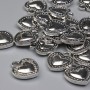 Heart Pendant Charm, Silver Metal Colour, Diameter 13x11.5mm+/-, Pack 20g (~21pcs)
