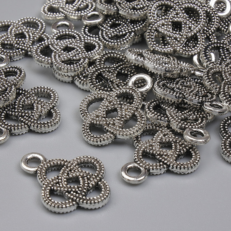 Celtic Knot Pendant Charm, Silver Metal Colour, Diameter 17x13mm+/-, Pack 20g (~23pcs)
