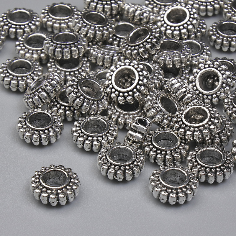Bead Spacer Finding, Silver Metal Colour, Diameter 7x3mm+/-, Hole 2.8mm+/-, Pack 20g (~41pcs)