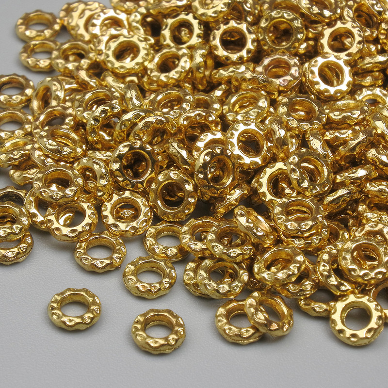 Jewellery Findings Rondelle Spacer Beads, Gold Metal Colour, Diameter 4x1mm+/- Hole 1.4mm+/- Pack 20g (~297 pcs)
