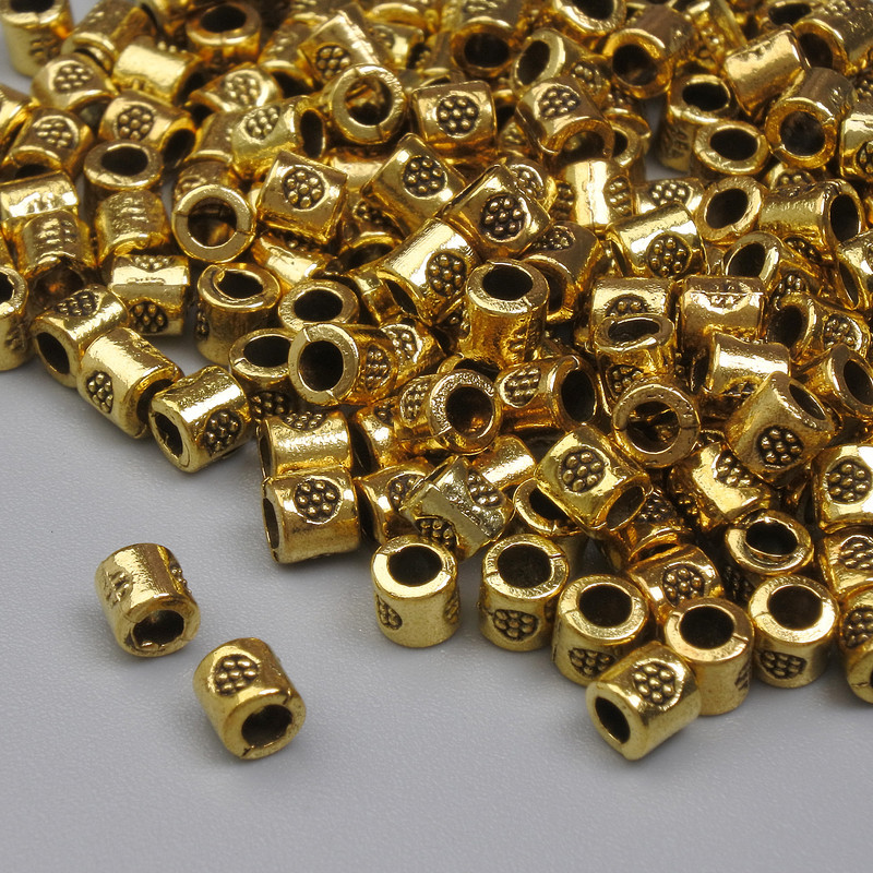 Bead Spacer Finding, Gold Metal Colour, Diameter 3.5x3mm+/-, Hole 1.4mm+/-, Pack 20g (~195pcs)