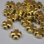 Jewellery Findings Cross Spacer Bead, Gold Metal Colour, Diameter 9x9mm+/- Hole 1.3mm+/- Pack 20g (~24 pcs)