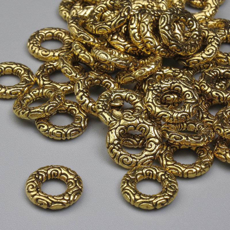 Gold-Tone Metal Spacer Bead, Diameter 8.5x2mm +/- Hole 3.5mm +/- Pack 20g (~50pcs)