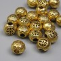 Gold-Tone Metal Spacer Bead, Diameter 8mm +/- Hole 2.5mm +/- Pack 20g (~19pcs)