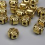 Gold-Tone Metal Cross Spacer Bead, Diameter 8x8mm +/- Hole 2mm +/- Pack 20g (~15pcs)