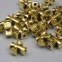 Gold-Tone Metal Cross Spacer Bead, Diameter 9x8mm +/- Hole 1.7mm +/- Pack 20g (~21pcs)