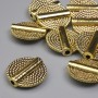 Jewellery findings gold-colour bead insert, diameter 14mm+/-, hole diameter 1.7mm+/-, pack 20g (~12 pcs)