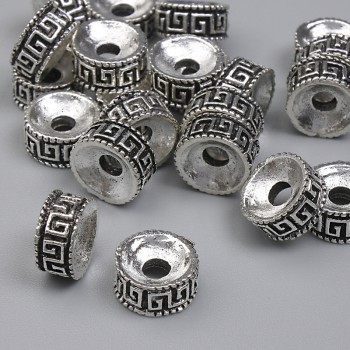 Jewellery findings silver-colour bead insert, diameter 8x4mm+/-, hole diameter 2.3mm+/-, pack 20g (~22 pcs)