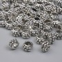 Jewellery findings silver-colour bead insert, diameter 5.5x3.5mm+/-, hole diameter 2.9mm+/-, pack 20g (~60 pcs)