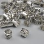 Jewellery findings silver-colour bead insert, diameter 6x7mm+/-, hole diameter 5mm+/-, pack 20g (~42 pcs)