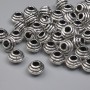 Jewellery findings silver-colour bead insert, diameter 6x4.5mm+/-, hole diameter 2.5mm+/-, pack 20g (~42 pcs)