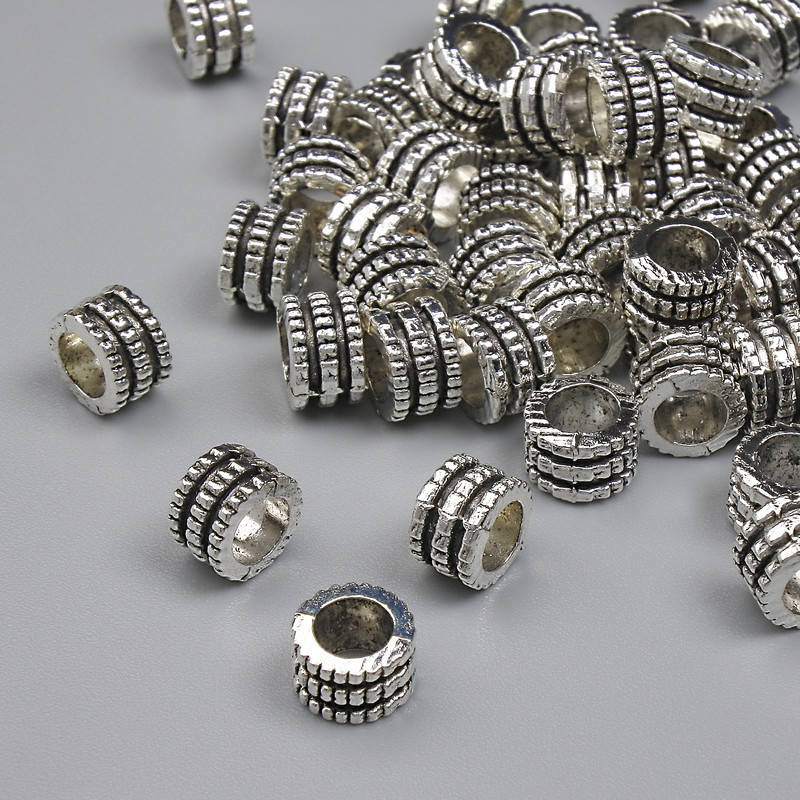 Bead Insert Bail in Silver Metal Color, 6x4mm+-, hole diameter about 3.8mm, packaging ~32 pcs