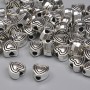 Heart Bead Insert Finding, Silver Metal Colour, Diameter 6mm+-, Hole Diameter 1.6mm+-, Pack 20g (~45pcs)