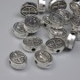 St. Benedict Bead Insert Finding, Silver Metal Colour, Diameter 10x8mm+-, Hole Diameter 1.5mm+-, Pack 20g (~19pcs)