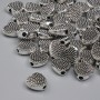 Heart Bead Insert Finding, Silver Metal Colour, Diameter 7mm+-, Hole Diameter 1.3mm+-, Pack 20g (~40pcs)
