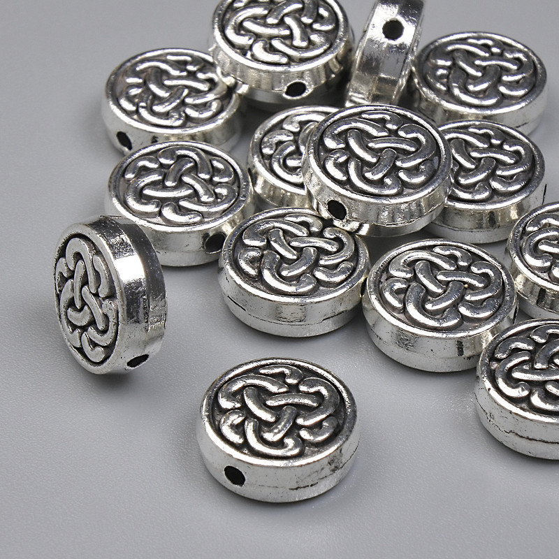 Bead Insert Finding, Silver Metal Colour, Diameter 9mm+-, Hole Diameter 1.2mm+-, Pack 20g (~15pcs)