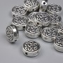 Bead Insert Finding, Silver Metal Colour, Diameter 9mm+-, Hole Diameter 1.2mm+-, Pack 20g (~15pcs)