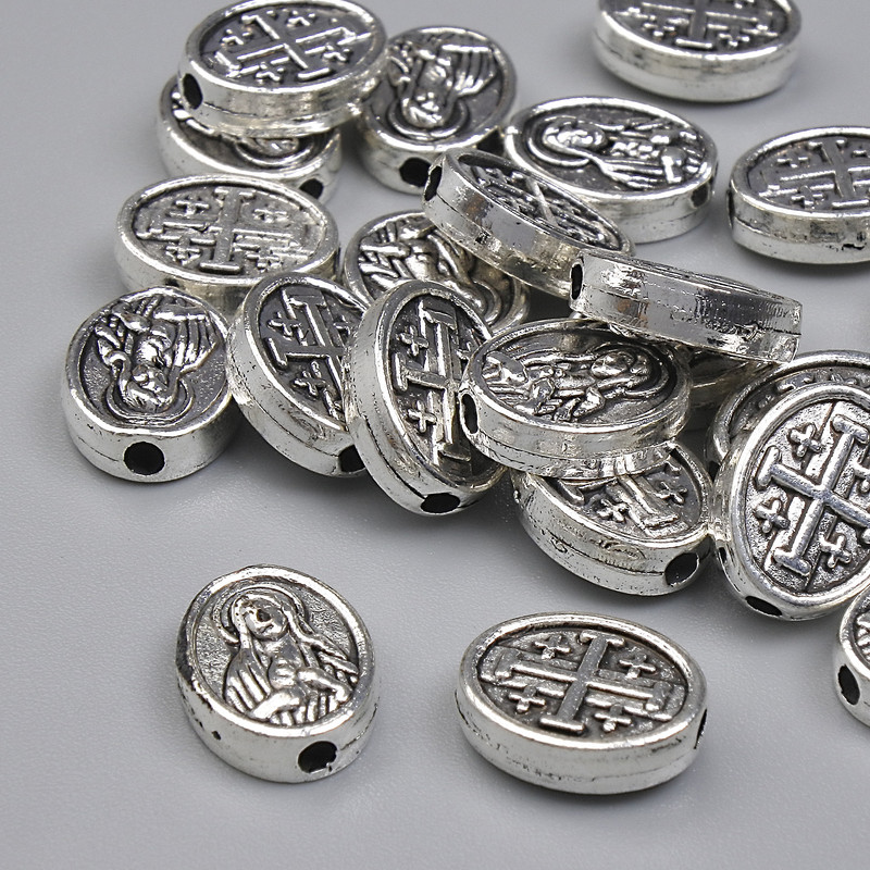 Bead Insert Finding, Silver Metal Colour, Diameter 10x8mm+-, Hole Diameter 1.5mm+-, Pack 20g (~23pcs)