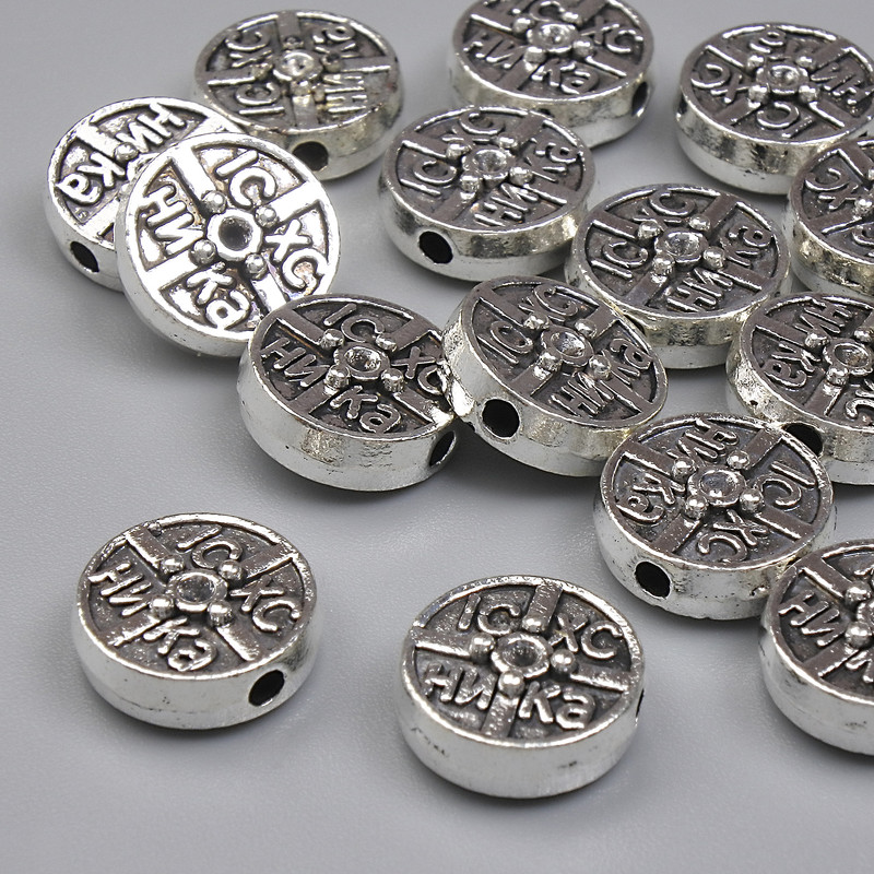 Bead Insert Finding, Silver Metal Colour, Diameter 10mm+-, Hole Diameter 2mm+-, Pack 20g (~16pcs)