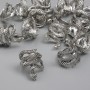 Snake Bead Insert Finding, Silver Metal Colour, Diameter 17x13mm+-, Hole Diameter 10mm+-, Pack 20g (~15pcs)