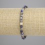 Sodalite Bracelet Faceted Cube 4.5x4.5mm+-, Length 18cm+- Stretch