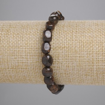 Bronzite Bracelet Tumbled Beads, Diameter 7-12x7-8mm+-, Length 18cm+- Stretch