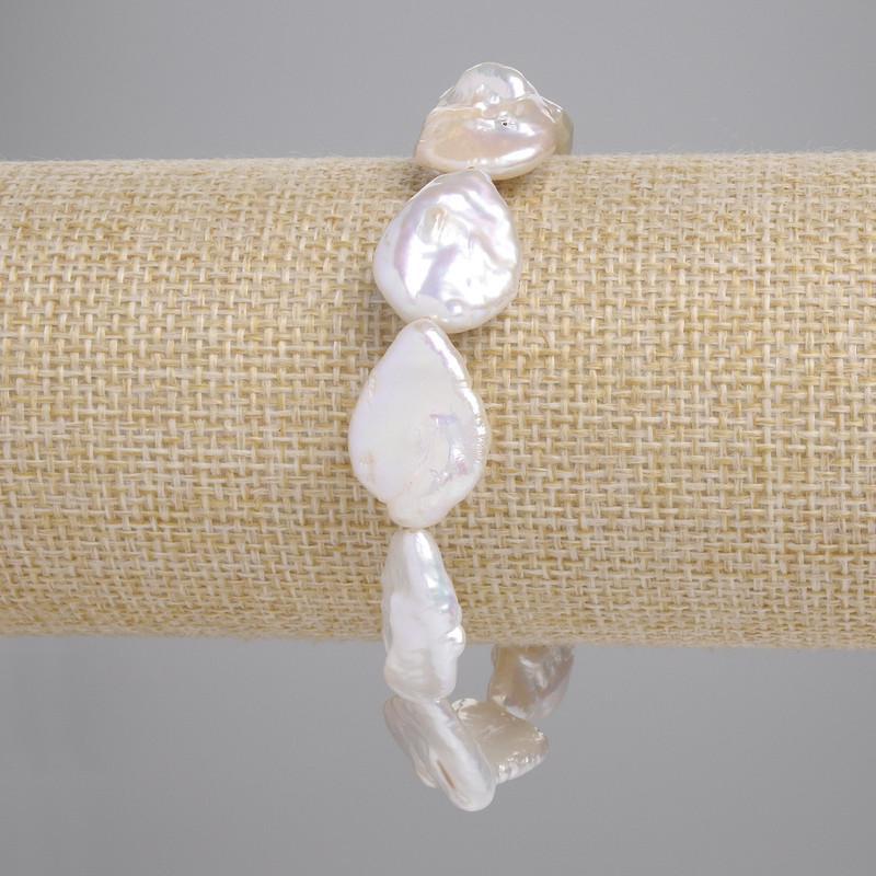 Baroque Pearl Bracelet, Petrol Tint, Diameter 18.5-21x14.5mm+-, Length 18cm+- (Stretch)