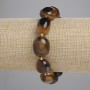 Bracelet Tiger's Eye Tumbled, diameter 15-18x12-14mm+- seed beads 3mm+-, length 18cm+- stretch