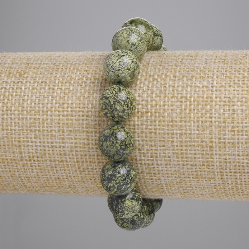 Bracelet Serpentine Smooth Round, diameter 12mm+-, length 18cm+- stretch