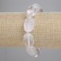 Bracelet Rock Crystal Faceted Tumbled 16-18x10-13.5mm+-, length 18cm+- stretch