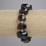 Bracelet Smoky Quartz Faceted Nuggets, diameter 12-18x10-13mm+- seed beads 5mm+-, length 18cm+- stretch