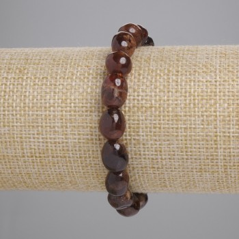 Bracelet Garnet Hessonite Tumbled, diameter 9-13x8-10mm+-, length 18cm+- stretch