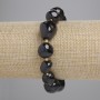 Bracelet Garnet Tumbled, diameter 11-15x11-13mm+- seed beads 3mm+-, length 18cm+- stretch