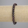 Bracelet Garnet Faceted Round Bead, diameter 7mm+-, length 18cm+- stretch