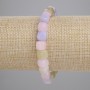 Morganite Bracelet, cube beads, 8mm+/- diameter, 18cm+/- length, stretch