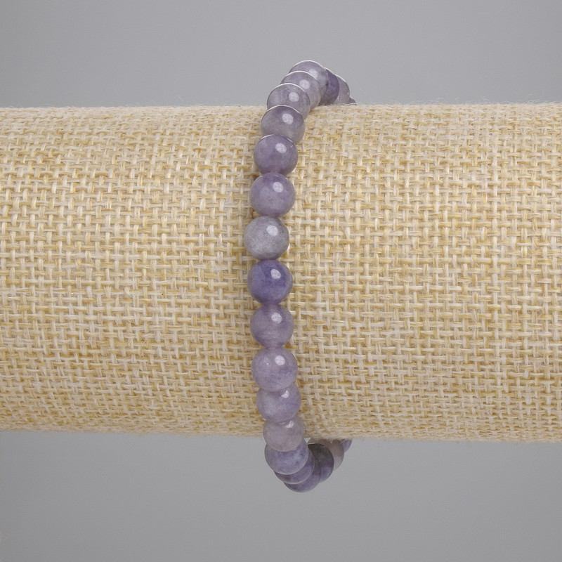 Iolite Bracelet, Smooth Round Beads, Diameter 6mm+/-, Length 18cm+/- Stretch
