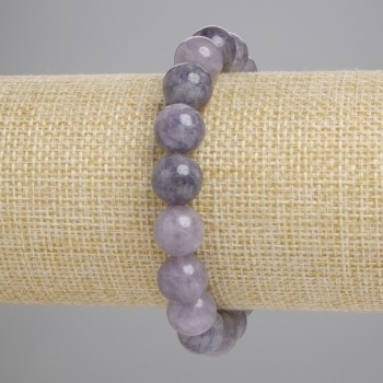 Iolite Bracelet, smooth round beads, 10mm+/- diameter, 18cm+/- length, stretch