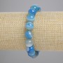 Agate Bracelet, smooth round beads, 10mm+/- diameter, 18cm+/- length, stretch