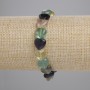 Fluorite Bracelet Natural Stone Heart, Diameter 10mm+-, Length 18cm+- (Stretch)