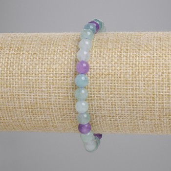 Fluorite Bracelet Natural Stone Smooth Bead, Diameter 6mm+-, Length 18cm+- (Stretch)