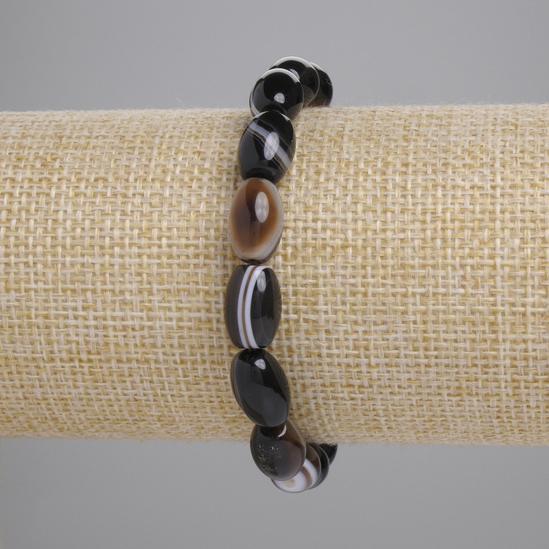Agate Grain Bracelet, Diameter 12x8mm+-, Length 18cm+- Stretch