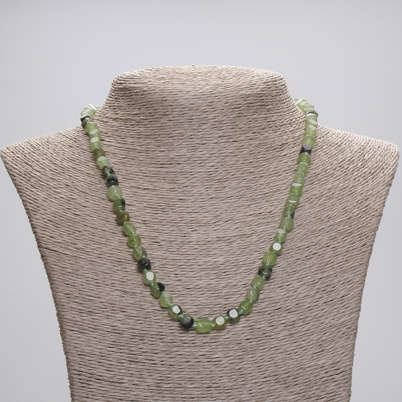 Jadeite Necklace, cube beads, diameter 5x5mm+/-, length 45cm+/- with clasp