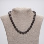 Garnet Necklace, Faceted Round Beads, Diameter 9mm+-, Length 45cm+- with Clasp