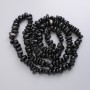 Silver Obsidian Beads, Natural Stone Tumbled Nuggets on Fishing Line, Diameter 9-13x4-7mm+/-, Length 80cm+