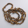 Tiger's Eye Beads, Natural Stone Chips on Fishing Line, Diameter 4-7x1-3.5mm+/-, Length 78cm+
