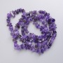 Amethyst Beads, Natural Stone Chips on Fishing Line, Diameter 5-15x3-6mm+/-, Length 78cm+