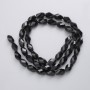 Czech Crystal Beads on Fishing Line, Black Matte Faceted Diamond, Diameter 9x5mm+/-, Length 41cm+