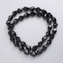 Czech Crystal Beads on Fishing Line, Black Matte Faceted Diamond, Diameter 11x7.5mm+/-, Length 44cm+