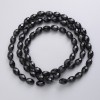 Czech Crystal Beads on thread, black matte faceted grain, diameter 8x6mm +/-, length 56cm +