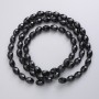 Czech Crystal Beads on thread, black matte faceted grain, diameter 8x6mm +/-, length 56cm +